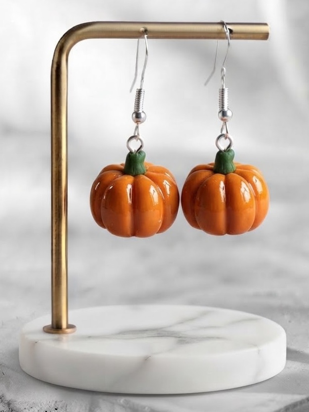 Harvest Pumpkin — Halloween & Fall — Handmade Earrings — Orange